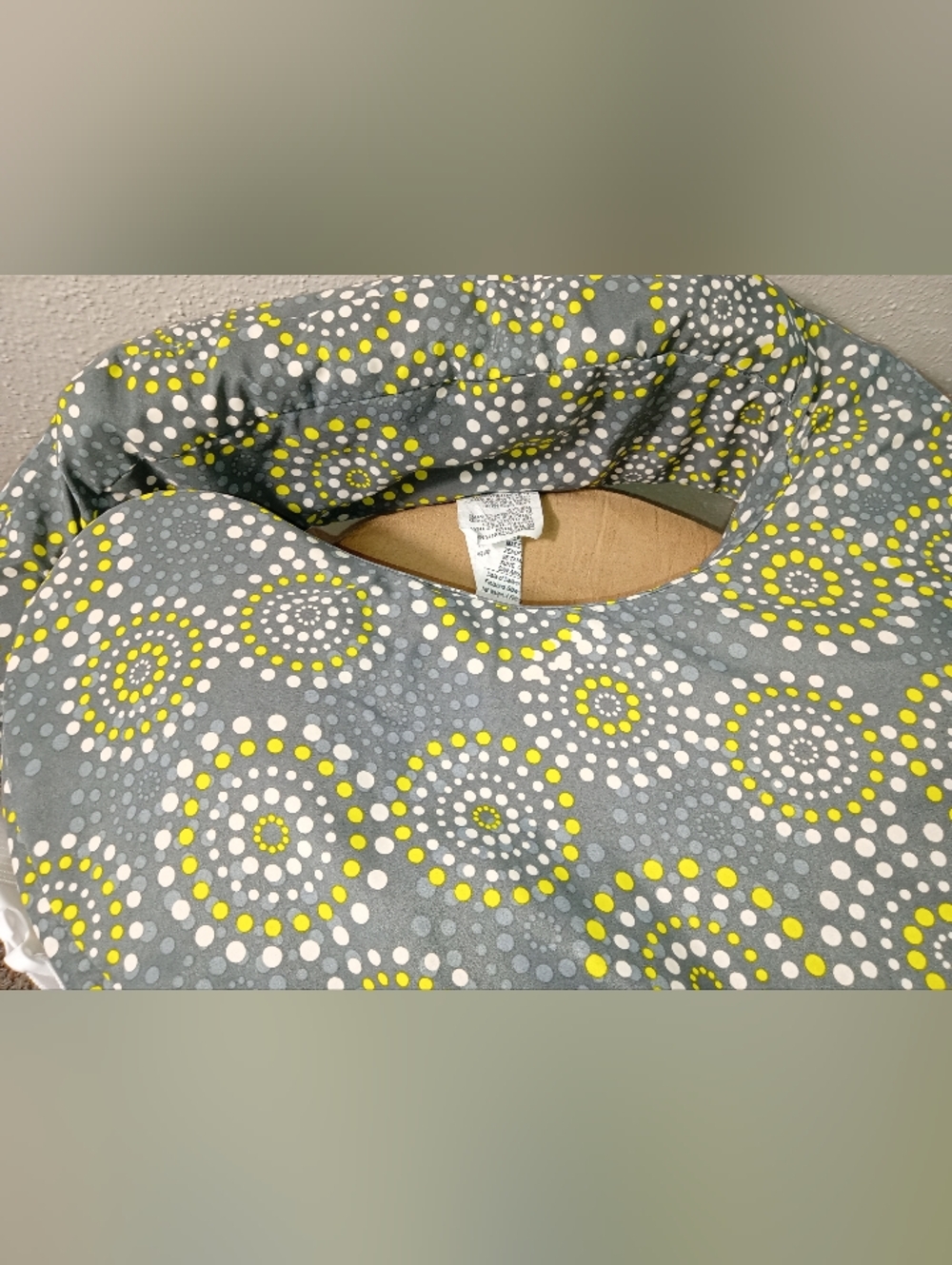 My Brest Friend Gray & Yellow Circular Pattern Nursing Pillow - Picture 5 of 6